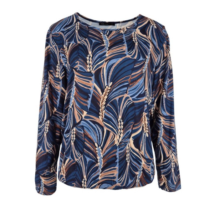 W FOS shirt Sisi feather line Navy print